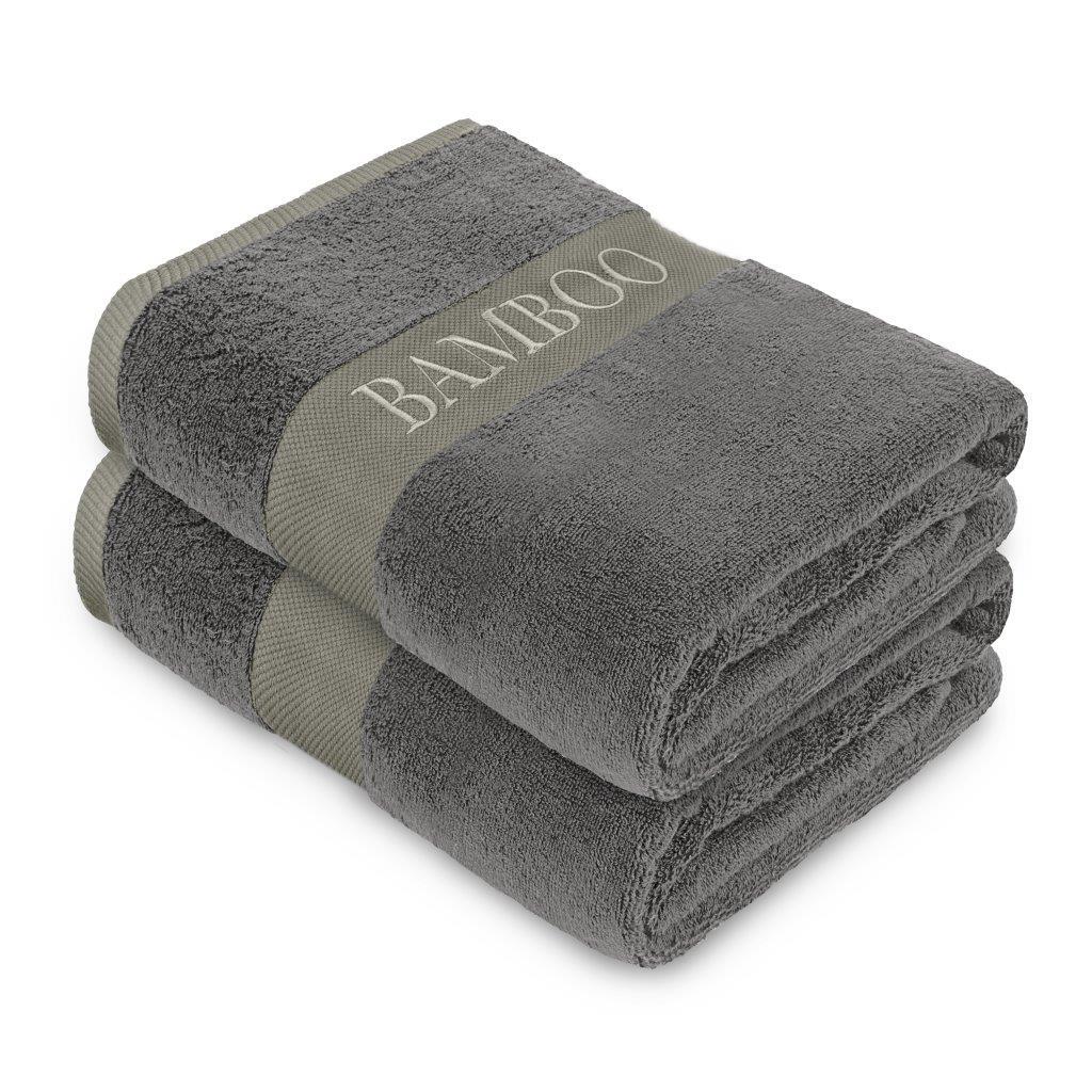 Bamboo Towels 500GSM Pack of 2 Absorbent Quick Dry Bath Sheets Hand Bath Towel