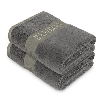 Bamboo Towels 500GSM Pack of 2 Absorbent Quick Dry Bath Sheets Hand Bath Towel