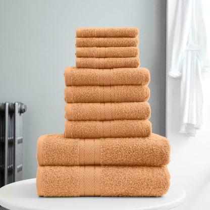 10pcs Towel Bale Set 100% Egyptian Combed Soft Cotton Face, Hand, Bath Towels