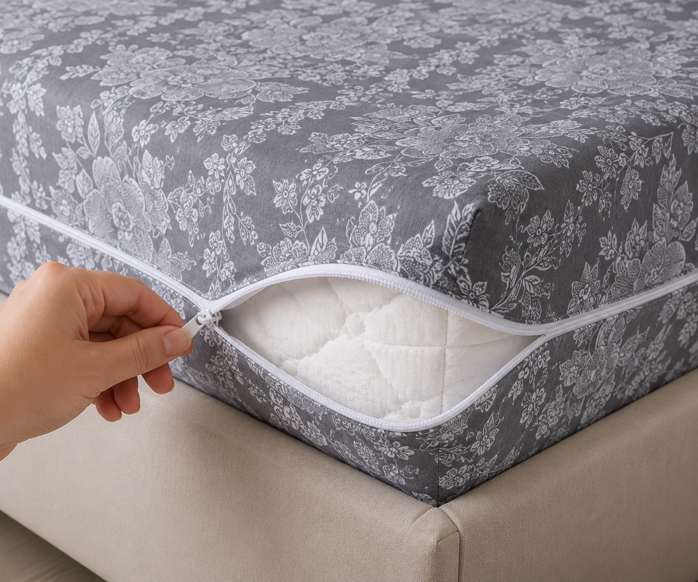 ZIPPED MATTRESS COVER PROTECTOR ANTI BUG ZIP COVER FULLY ENCASES SIN DOUBLE KING