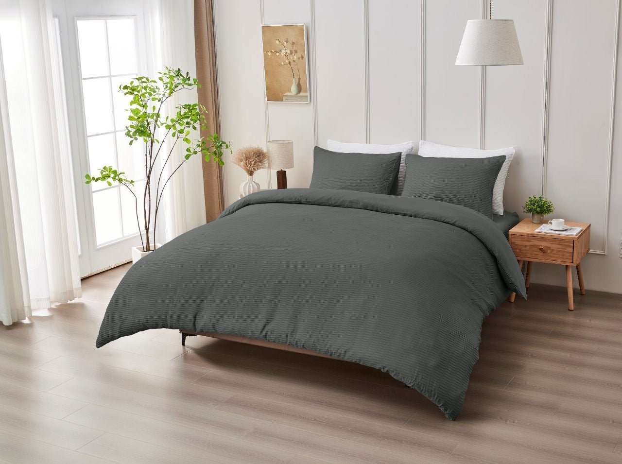 Luxury Seersucker Durham Duvet Quilt Cover & Pillowcase/s Bedding Set