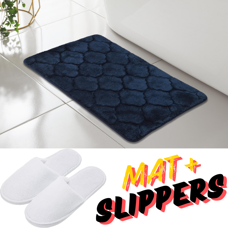 SHELL GREEK STYLE BATH MAT PEDESTAL SET NON SLIP TOILET BATHROOM RUGS 1 PIECE
