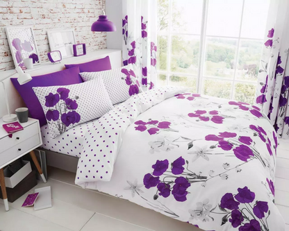 Floral Poppy Bedding Duvet Cover Quilt Set Pillow Cover Single Double King Sizes