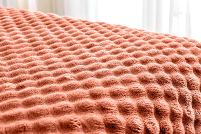 Bubble Jacquard Warm Cosy Teddy Sherpa Fleece Sofa Bed Throw Super Soft Blanket