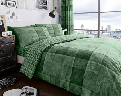 Denim Check Duvet Quilt Cover Set Soft Easy Care Bed Linen All Sizes Bedding Set