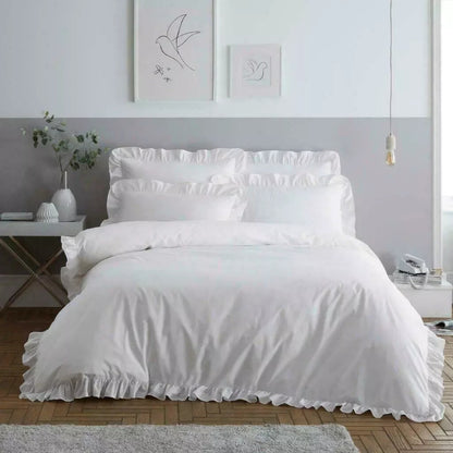 Stylish Design Santiago FRILL Duvet Quilt Cover + Pillow Case Bed Set All Size