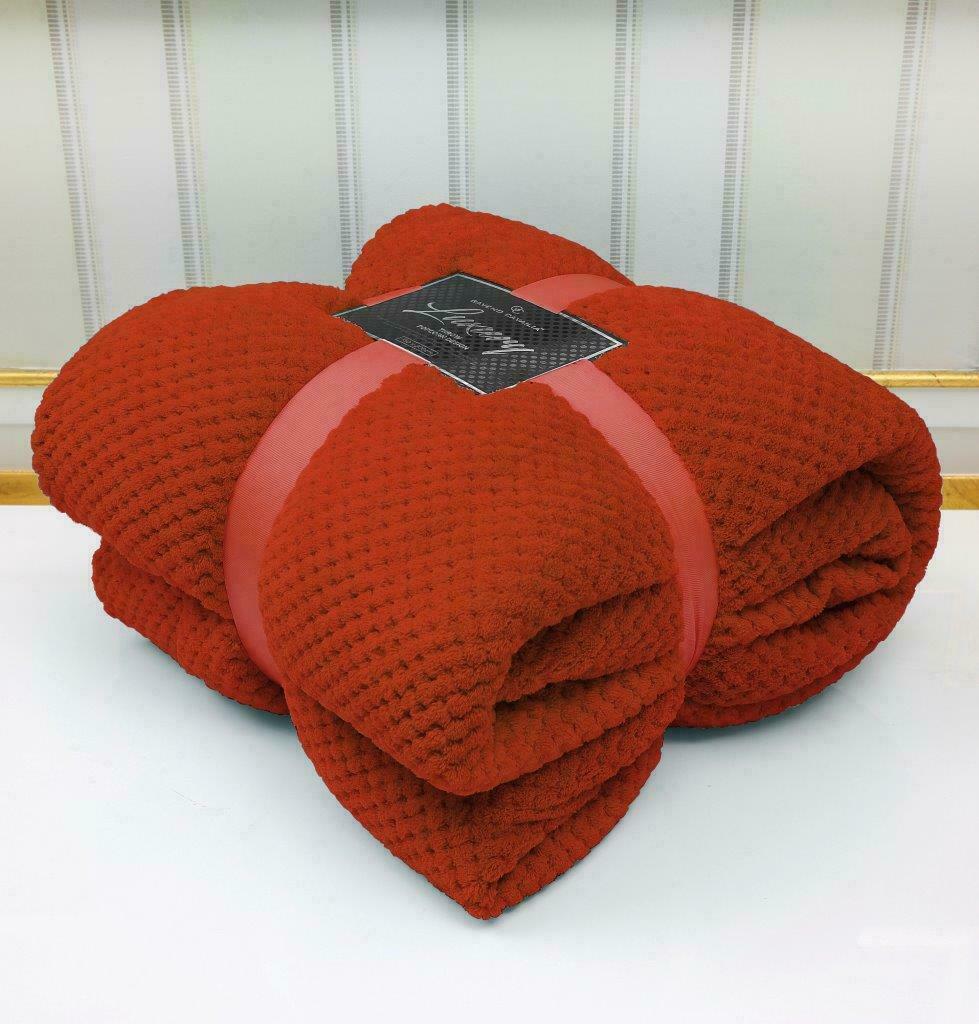 Luxury Popcorn Throws Single Double King Cuddly Cosy Warm Blanket For Sofa Bed
