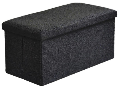 Ottoman Folding Boucle Storage Box Teddy Bear Collapsible Toy Chest Small Large