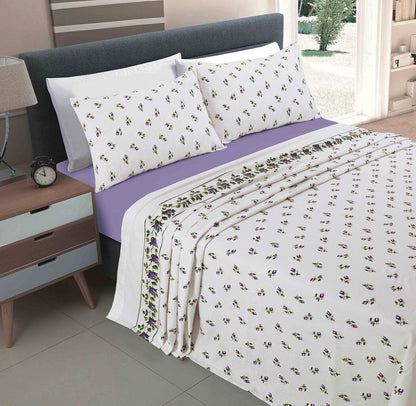 Rose Bud and Olivia Floral Luxury Thermal Brushed Cotton Flannelette Sheet Set