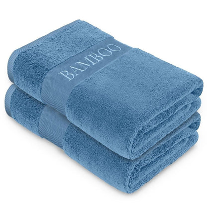 Bamboo Towels 500GSM Pack of 2 Absorbent Quick Dry Bath Sheets Hand Bath Towel