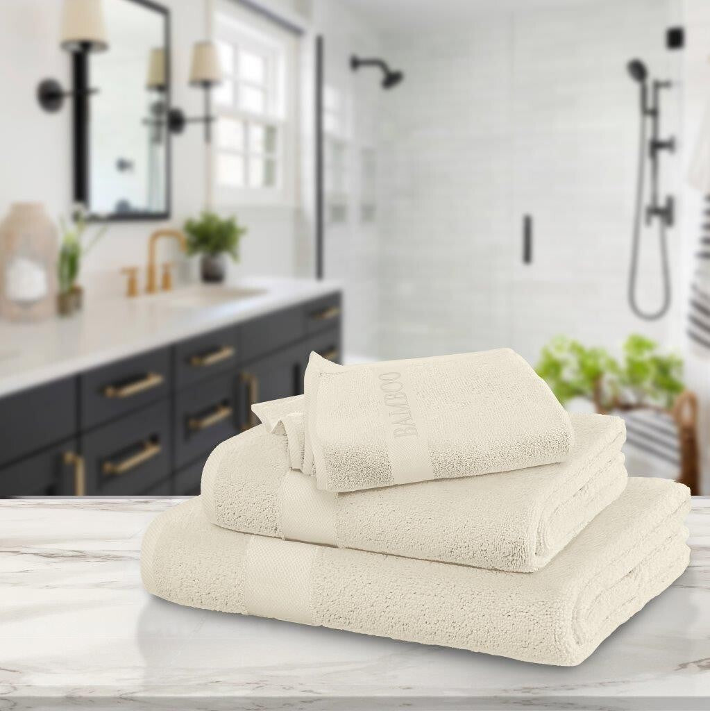 Bamboo Towels 500GSM Pack of 2 Absorbent Quick Dry Bath Sheets Hand Bath Towel