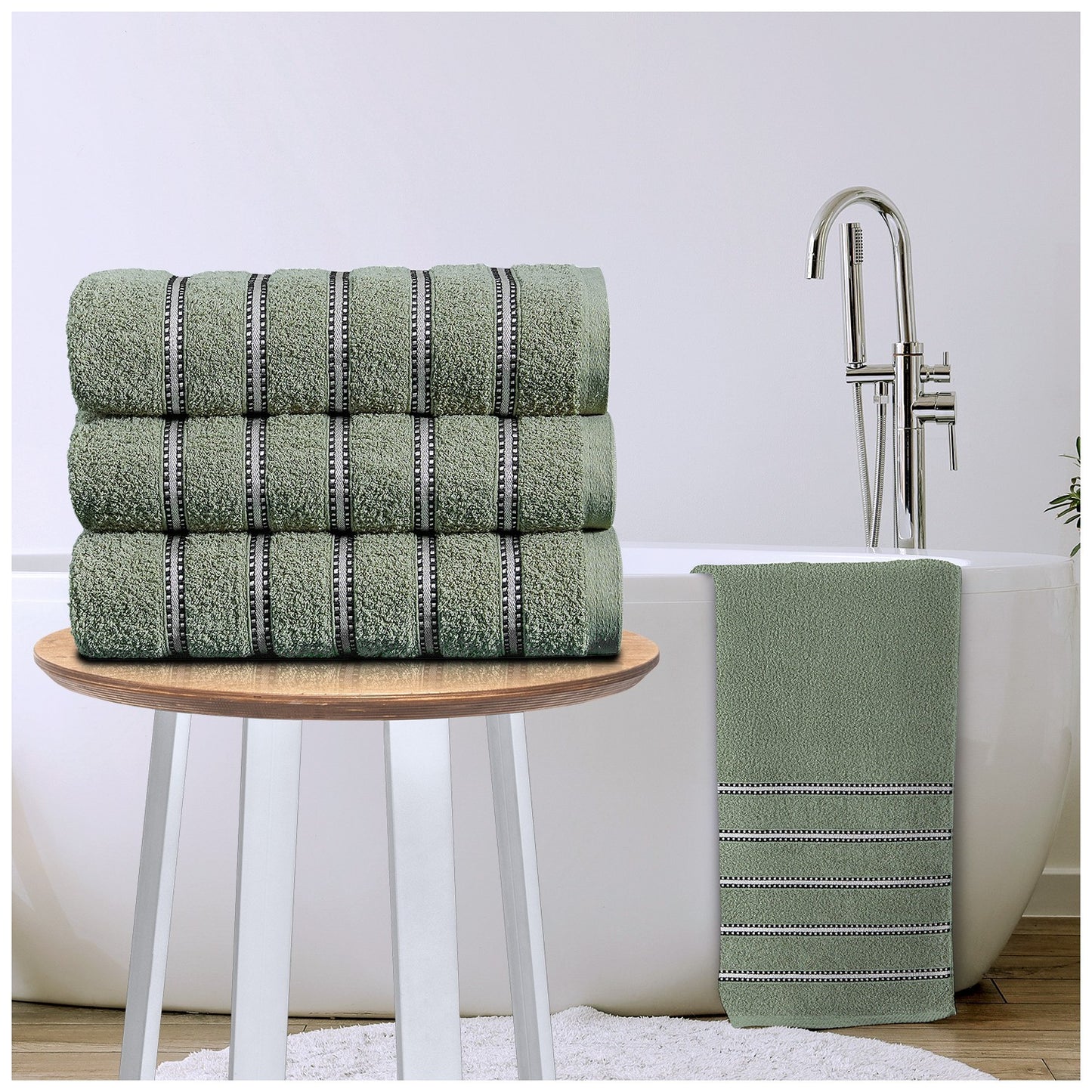 3PC 100% Egyptian Cotton Towel Bale Set Bath Hand Face Towels Bathroom Accessory