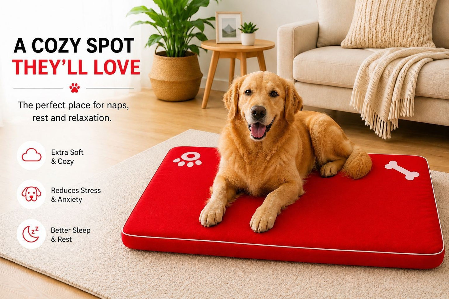 Dog Mattress Bed Cat Bed Mat Waterproof For Cage Crate Pad Zipped Washable Cover