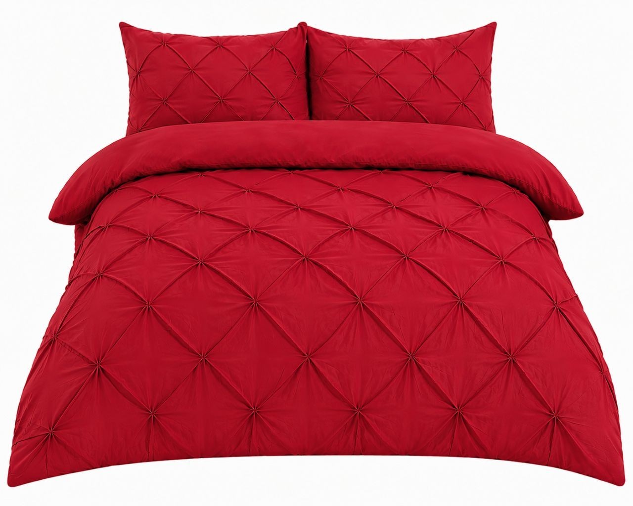 Full bedding set flat lay including duvet cover and pillowcases