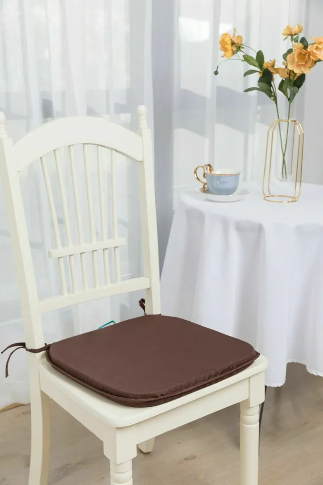 Chair Cushions Thick Tie On indoor outdoor Removable Seat Pads Square 38x38cm