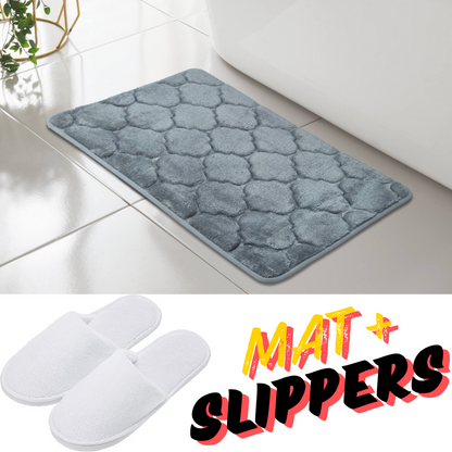 SHELL GREEK STYLE BATH MAT PEDESTAL SET NON SLIP TOILET BATHROOM RUGS 1 PIECE