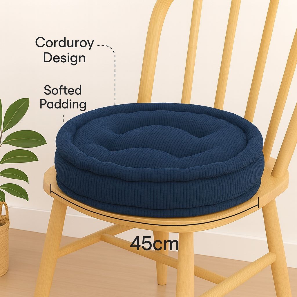 Rounded 10cm Thick padded seat cushion garden dining chair pad indoor outdoor boosters