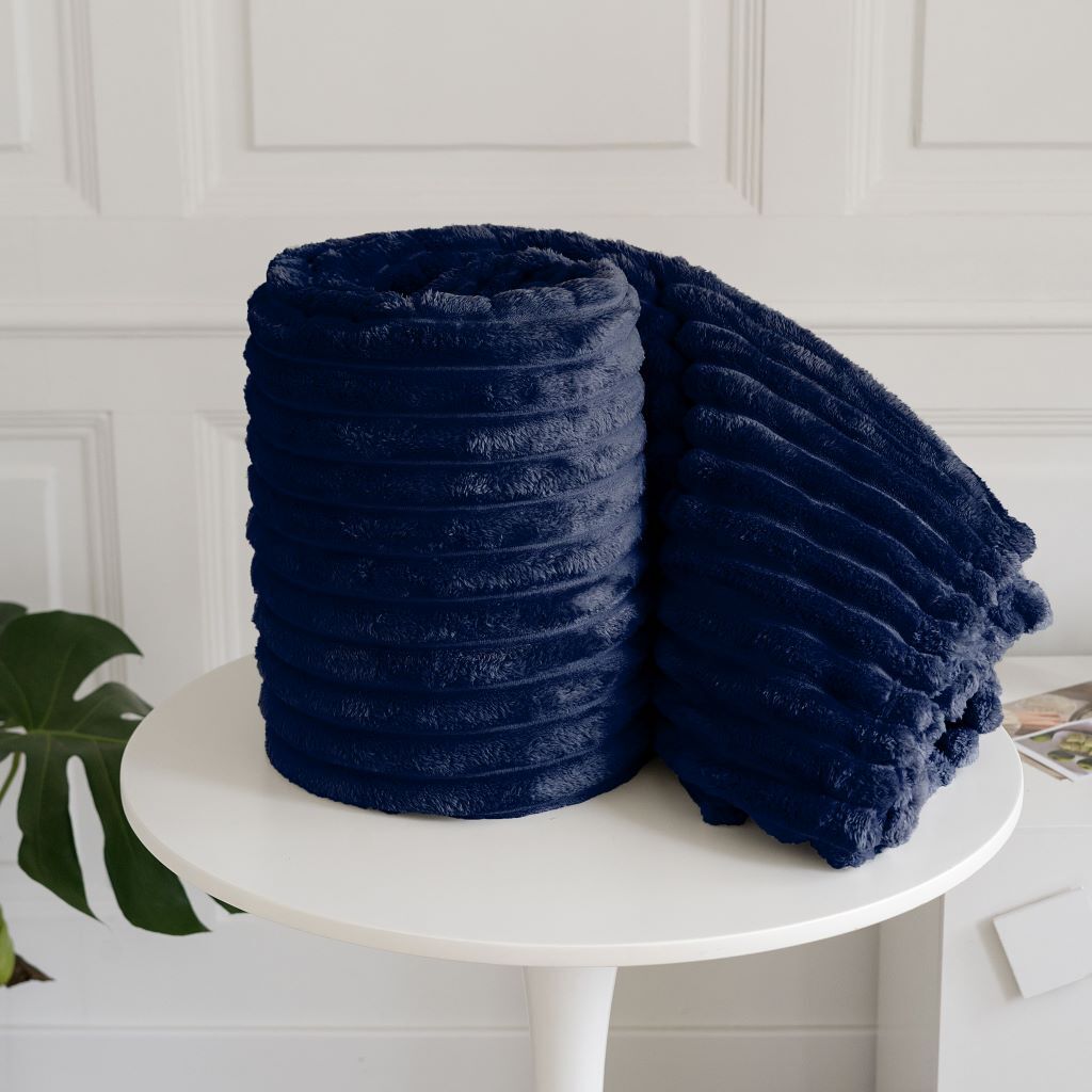 Chunky Cord Ribbed Throw Over Fleece Cosy Warm Soft Large Sofa Bed Sette Blanket