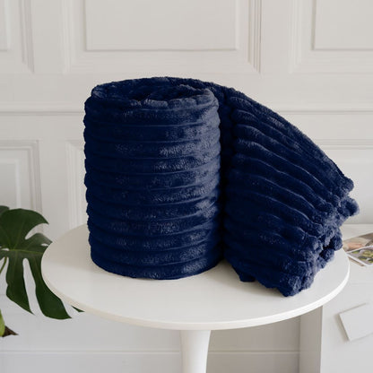 Chunky Cord Ribbed Throw Over Fleece Cosy Warm Soft Large Sofa Bed Sette Blanket