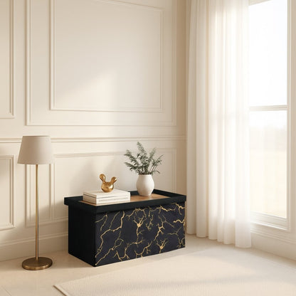 Ottoman Storage Box Blanket Box Pouffe Seat Footstool Toy Chest Folding Bench