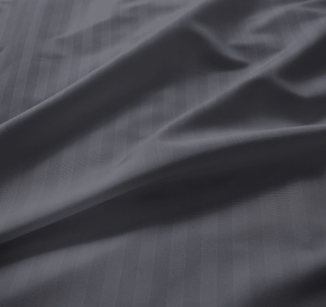 Soft Brushed Microfibre Duvet Cover Set Embossed Stripe Design with Pillowcases