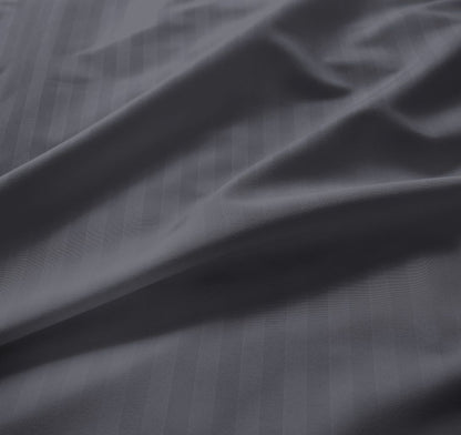 Soft Brushed Microfibre Duvet Cover Set Embossed Stripe Design with Pillowcases