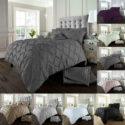 Pintuck Bedding Set Duvet Cover Single Double Super King Size Quilt Quilt Ruched