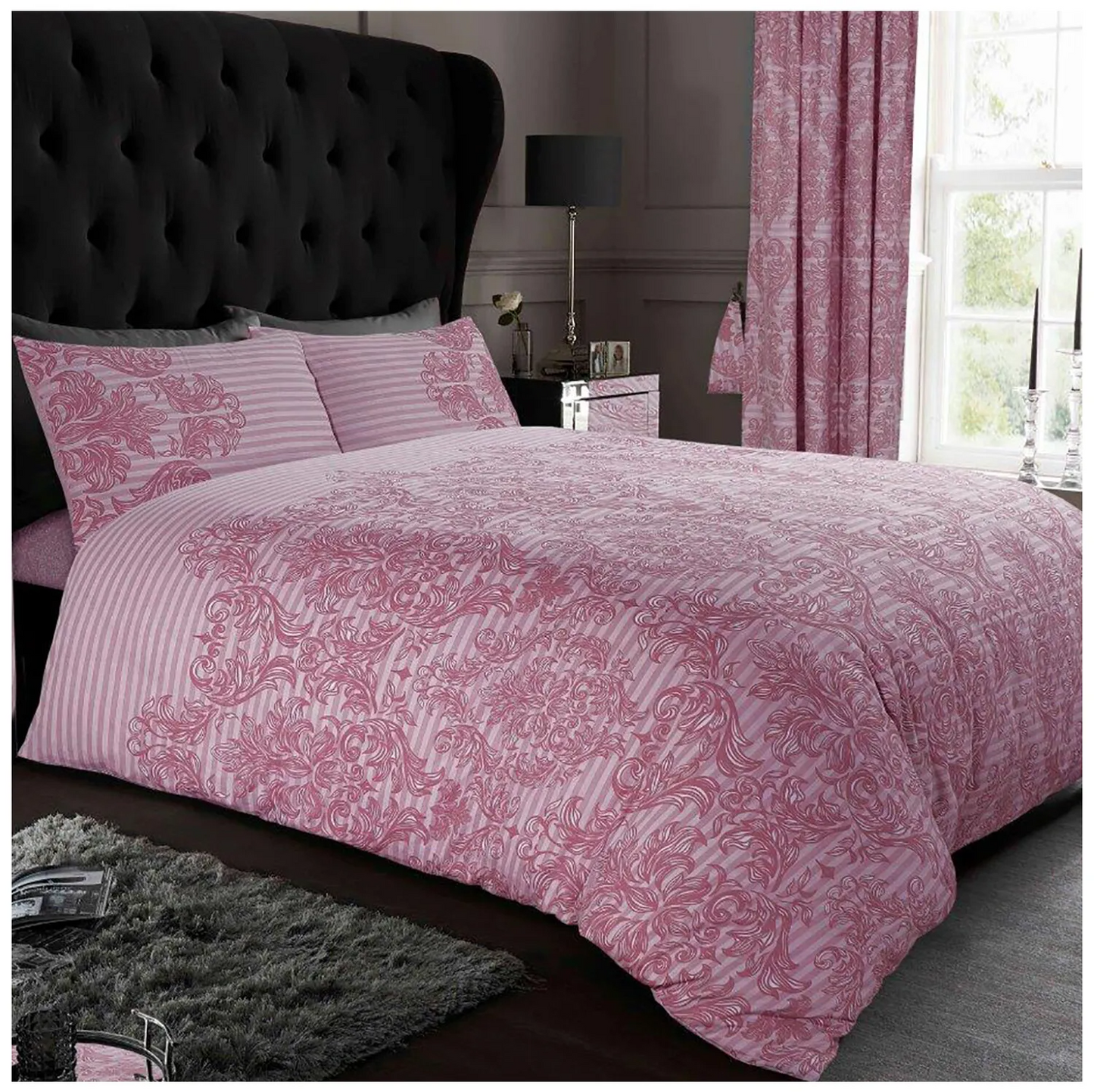 Empire Damask Printed Duvet Set Quilt Cover Set All Year Round Soft Bedding Set