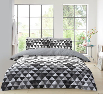 Reversible Microfibe Duvet Cover Quilt Cover Single Double King Size Bedding Set