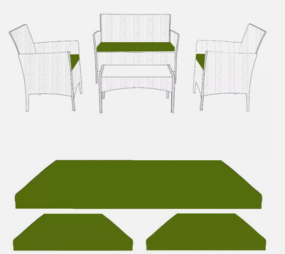 Seat Pad Set Replacement Rattan Chair Cushion Pad Waterproof Outdoor Garden Sofa