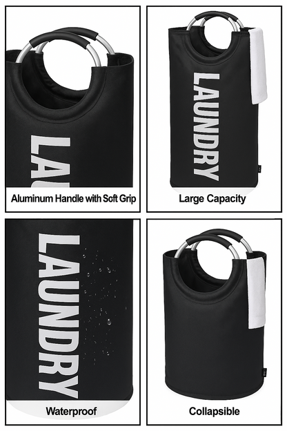82L Foldable Fabric Laundry Basket Collapsible Clothes Hamper Bag Washing Bin