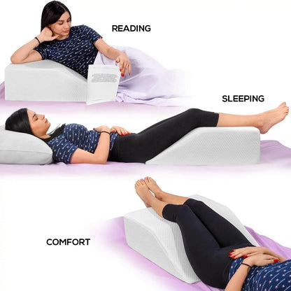 Knee Leg Elevation Bed Wedge Pillow Back Hip Lumbar Support Washable Rest Foam