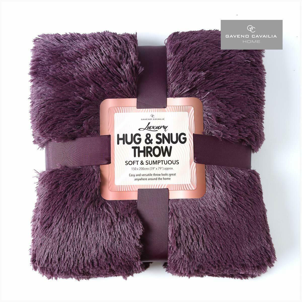 Lush Long Pile Super Soft Cosy Throws Sofa Bed Fleece Blanket Double King