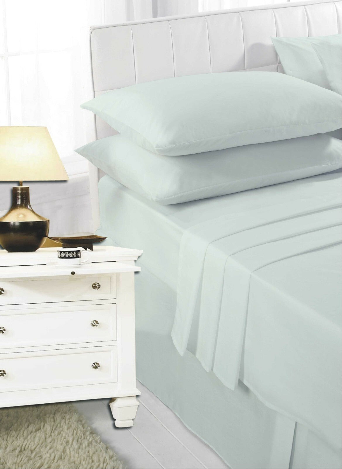 Extra Deep 40cm Fitted Sheets Polycotton Percale Non Iron Plain Colours Uk Size