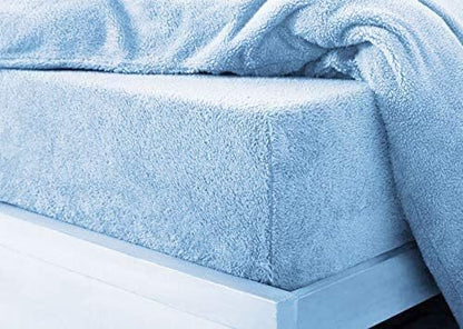 Teddy Fleece Bed Fitted Sheets & Pillowcase Warm Bed Linen Sheet Cuddle Beddings