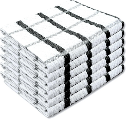 Pack Of 6-12 Terry 100% Cotton Tea Towels Set Dish Cloth Kitchen Cleaning Drying
