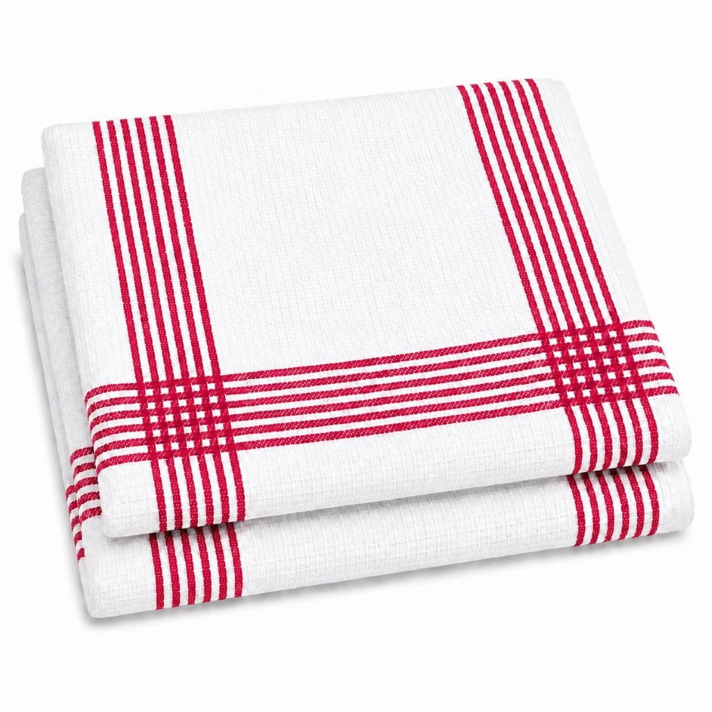 8 PCS 100% COTTON  WAFFLE  TEA TOWELS KITCHEN TOWEL CHECK DESIGN HIGH ABSORBER