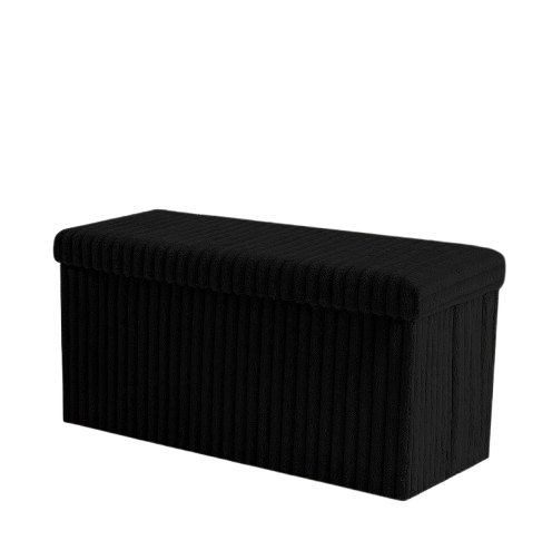 Ribbed Storage Box Large Capacity Ottoman Multi-Purpose Seat Foot Stool Toys Box