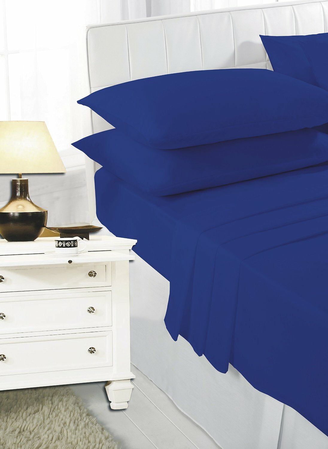 Easy Care Plain Dyed Fitted Bed Sheets 4 Ft Bunk Single Double King Super King