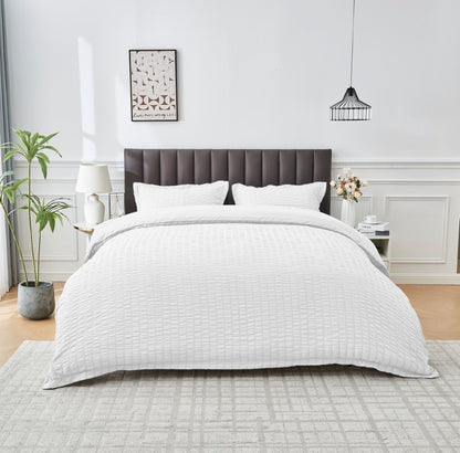 Seersucker Duvet Cover Set Soft Breathable Bedding Quilt Cover Pillowcase