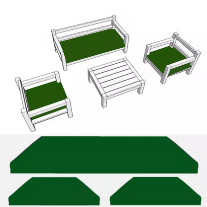Rattan Chair Cushion Set Garden Sofa Seat Pad 3pc Replacement Set Outdoor Garden