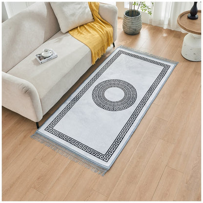 Greek Long Hallway Runner Rug Non Slip Bedroom Carpet Washable Kitchen Floor Mat