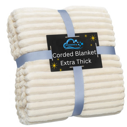 Chunky Cord Ribbed Throw Over Fleece Cosy Warm Soft Large Sofa Bed Sette Blanket