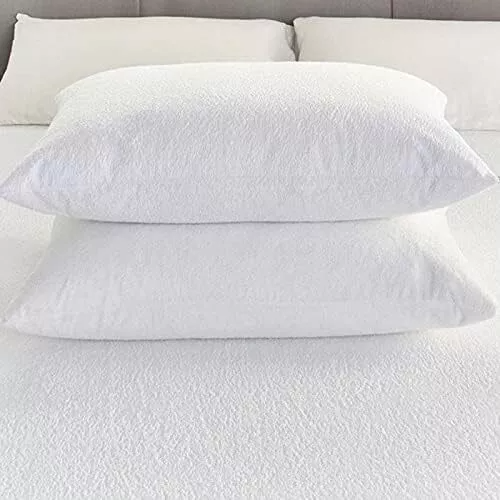 QUILTED PILLOW PROTECTORS PAIR ZIPPED PILLOWS COVERS PACK OF 2 and 4 PILLOWCASE