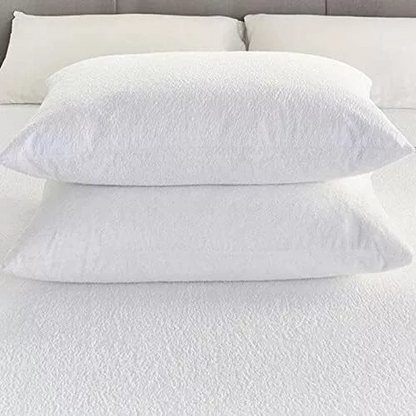 QUILTED PILLOW PROTECTORS PAIR ZIPPED PILLOWS COVERS PACK OF 2 and 4 PILLOWCASE