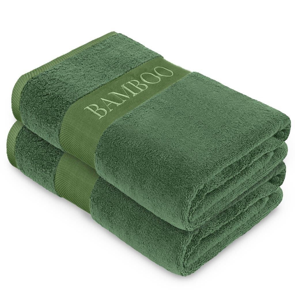 Bamboo Towels 500GSM Pack of 2 Absorbent Quick Dry Bath Sheets Hand Bath Towel