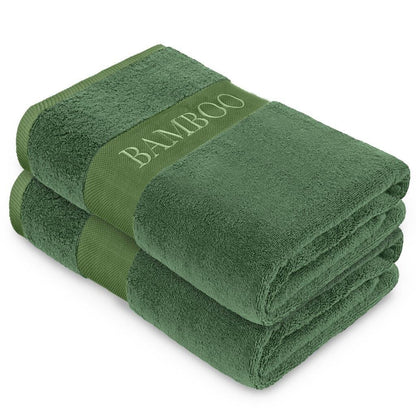 Bamboo Towels 500GSM Pack of 2 Absorbent Quick Dry Bath Sheets Hand Bath Towel