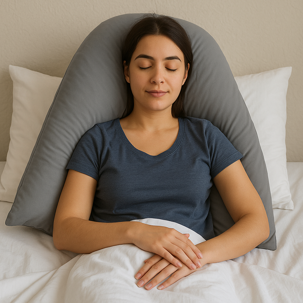 V Shaped Pillow and Case Cover Orthopedic V-Neck Nursing Pregnancy Baby Support