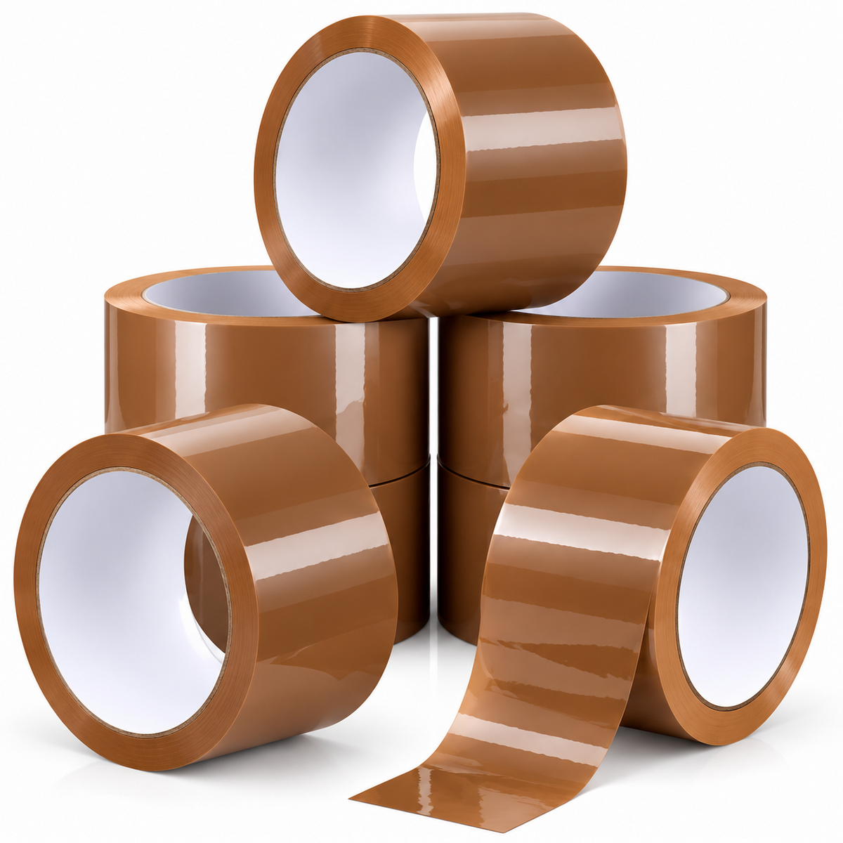 Brown tape roll size details showing 48mm width and 66m length