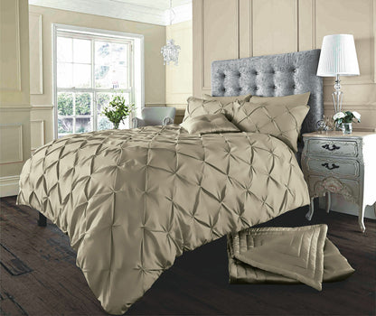 Pintuck Bedding Set Duvet Cover Single Double Super King Size Quilt Quilt Ruched